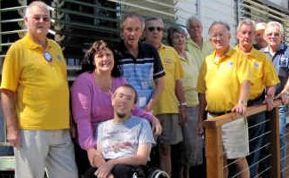 Godsend: Woolgoolga Lions and volunteers built a new ramp for Tracey and Cameron Cooper. Godsend: Woolgoolga Lions and volunteers built a new ramp for Tracey and Cameron Cooper.